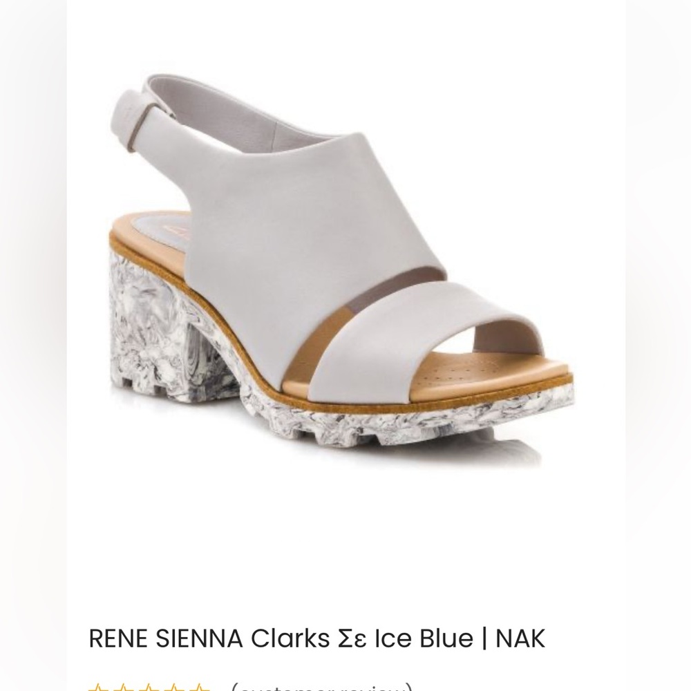 Clarks Nak Rene Sienna leather block sandals 9.5